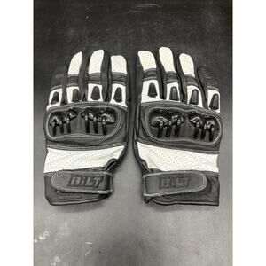 BILT Leather Motorcycle Riding Gloves Mens XXL White Black Protective BLG-33 EUC
